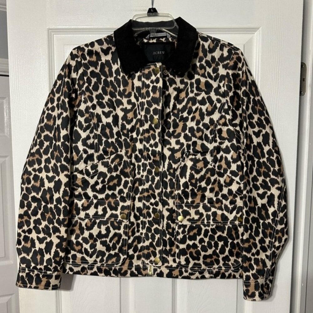 NWOT J. Crew Leopard Print Barn Jacket